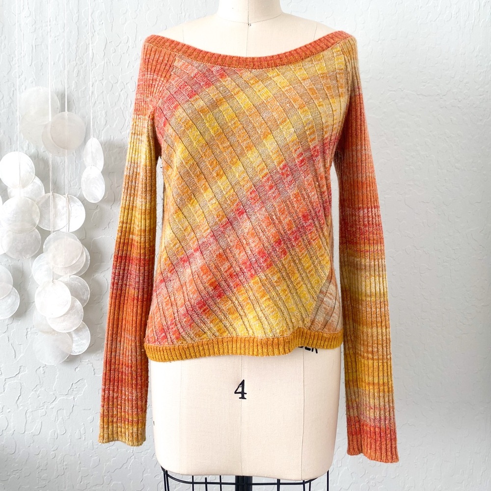 Free People Multicolor Off-the-Shoulder Sweater